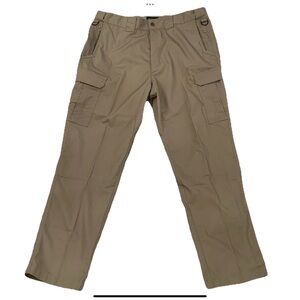 Galls G Tac Force Tactical Pants Tan 38 X 32 Hidden Stretch Waist Rip Stop New
